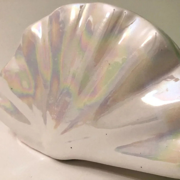 Vintage Capodimonte Fontaine Iridescent Ceramic  Napkin Holder Cameo Italy - Picture 15 of 16